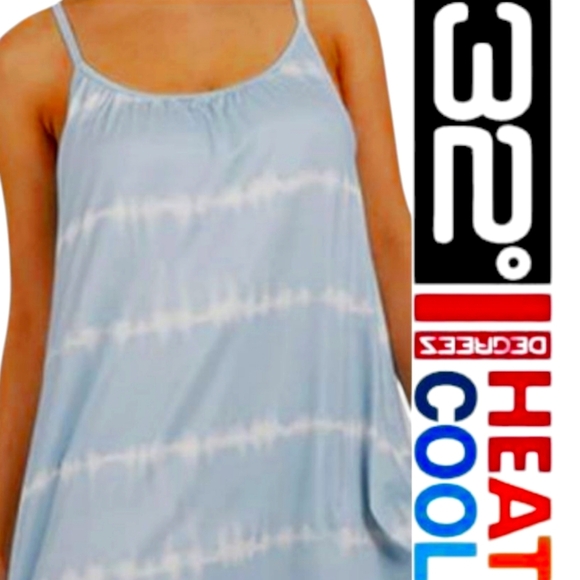 32 Degrees Tahoe Blue Cool Flowy Mini Bra Dress Adj Straps Stretchy NWT Sz XL - Picture 12 of 12